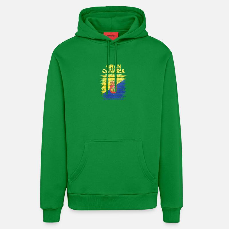 Drapeau Guanche au look rustique - Sweat à capuche bio décontracté fabriqué en UE - City Green