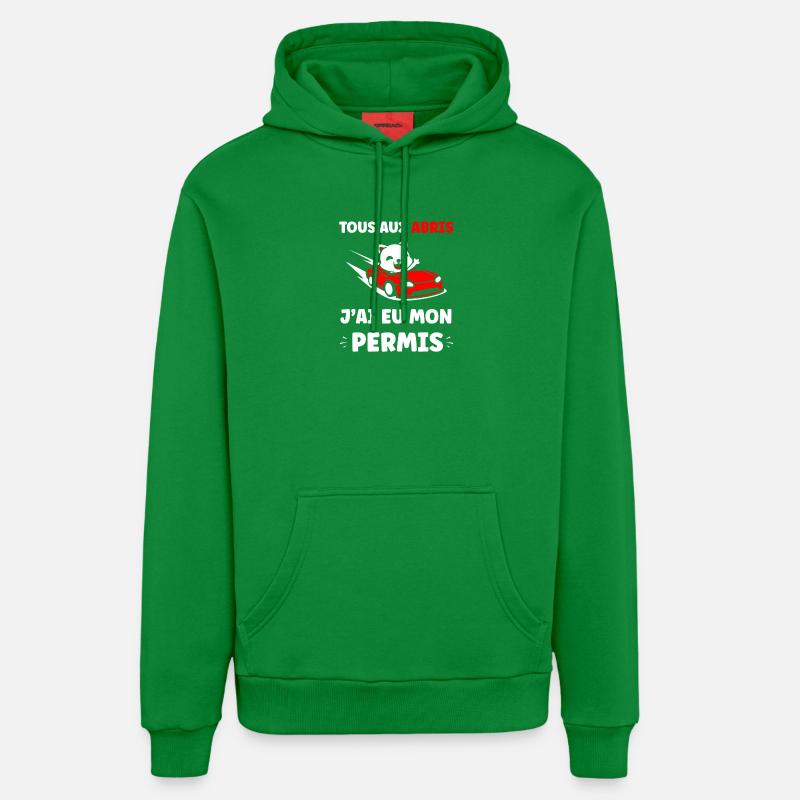 Panda en Cabrio Rouge Permis - Sweat à capuche bio décontracté fabriqué en UE - City Green