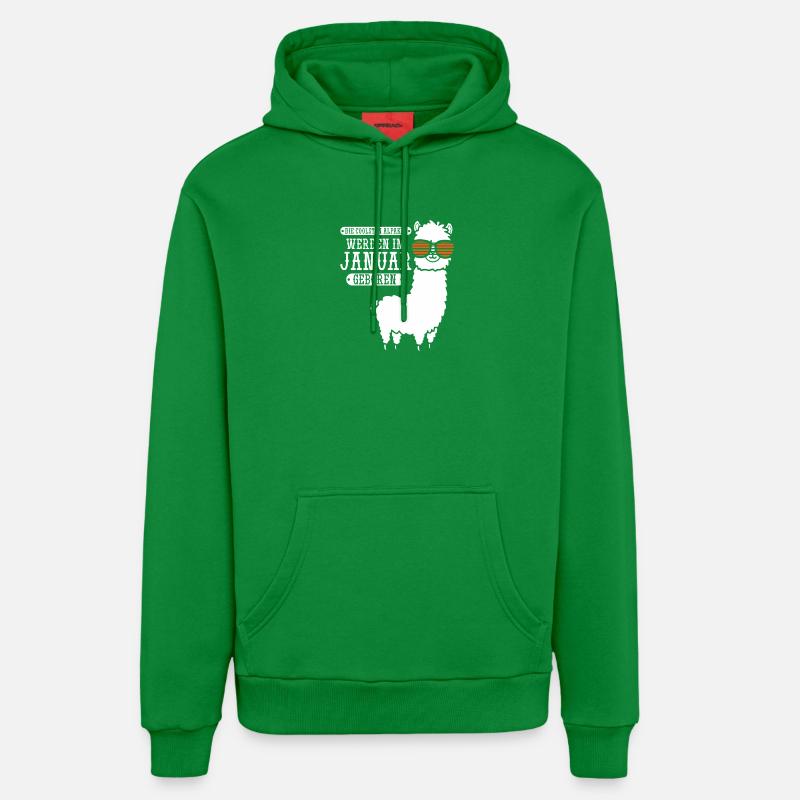Anniversaire de janvier : Alpaga Drôle - Sweat à capuche bio décontracté fabriqué en UE - City Green