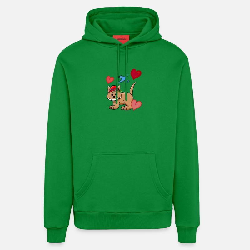Cœur Chat Chats Oiseaux Enfants - Sweat à capuche bio décontracté fabriqué en UE - City Green