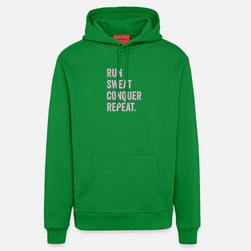 Courir. Sueur. Conquérir. Répéter. - Sweat à capuche bio décontracté fabriqué en UE - City Green