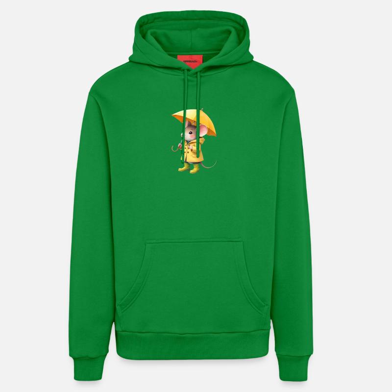Souris en imperméable jaune - Sweat à capuche bio décontracté fabriqué en UE - City Green
