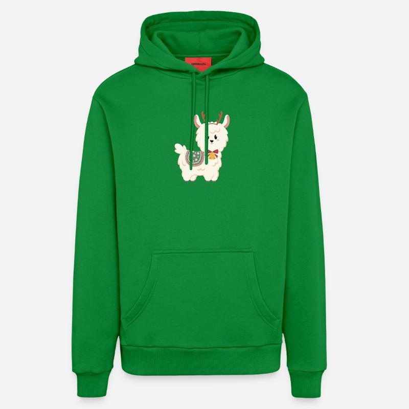 Alpaga blanc pour Noël - Sweat à capuche bio décontracté fabriqué en UE - City Green