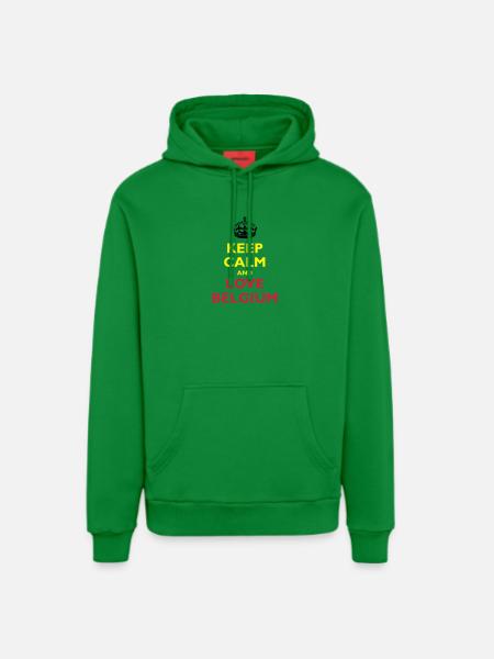 Keep Calm & Love Belgium - Organic Relaxed Hoodie Made in EU - City Green
