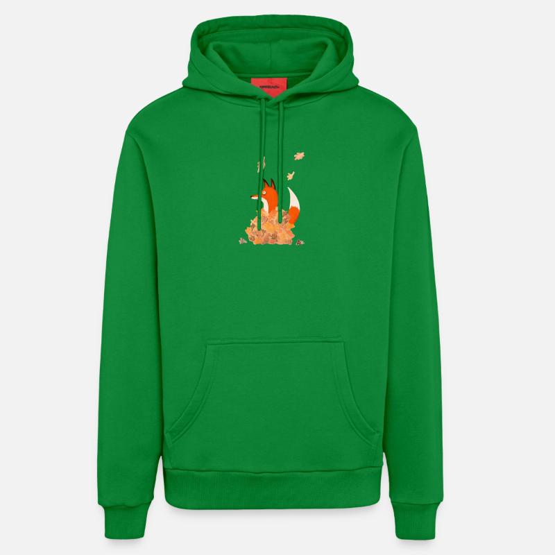 renard avec des feuilles - Sweat à capuche bio décontracté fabriqué en UE - City Green
