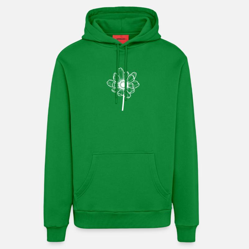 Fleur blanche graphique - Sweat à capuche bio décontracté fabriqué en UE - City Green