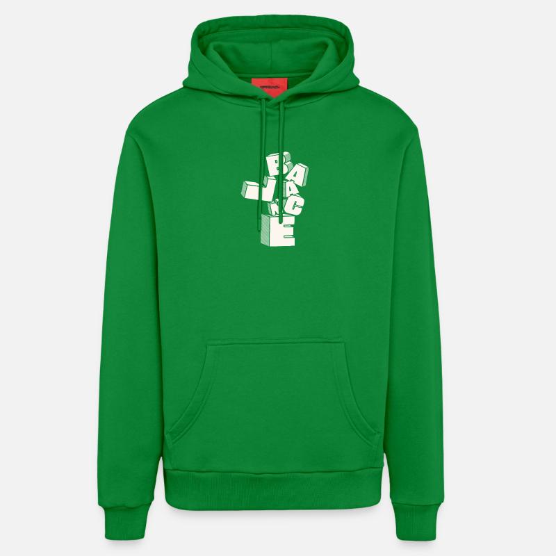 Équilibre en lettres 3D - Sweat à capuche bio décontracté fabriqué en UE - City Green