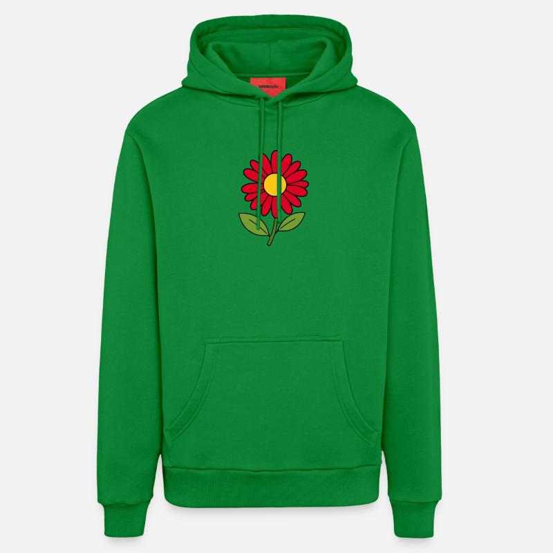 Fleur rouge Fleur rouge Fleurs - Sweat à capuche bio décontracté fabriqué en UE - City Green