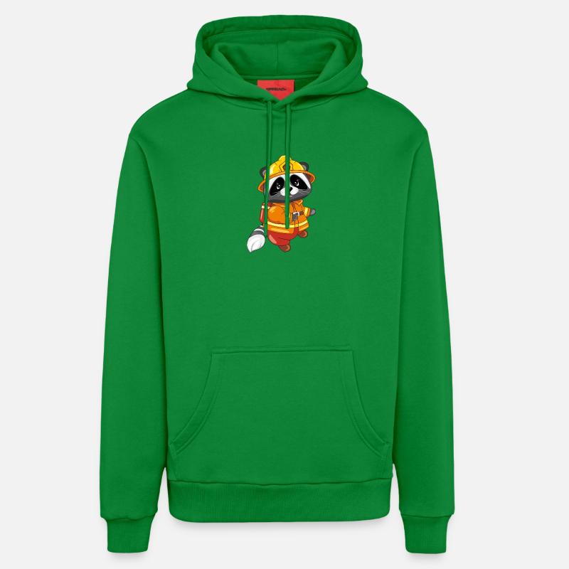 Mignon raton laveur sont pompier - Sweat à capuche bio décontracté fabriqué en UE - City Green