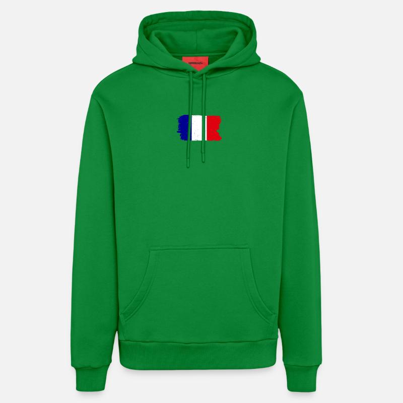 Bleu Blanc Rouge Pinceau Drapeau - Sweat à capuche bio décontracté fabriqué en UE - City Green
