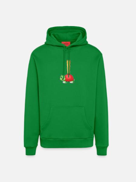 Turtle Pömpel - Organic Relaxed Hoodie Made in EU - City Green