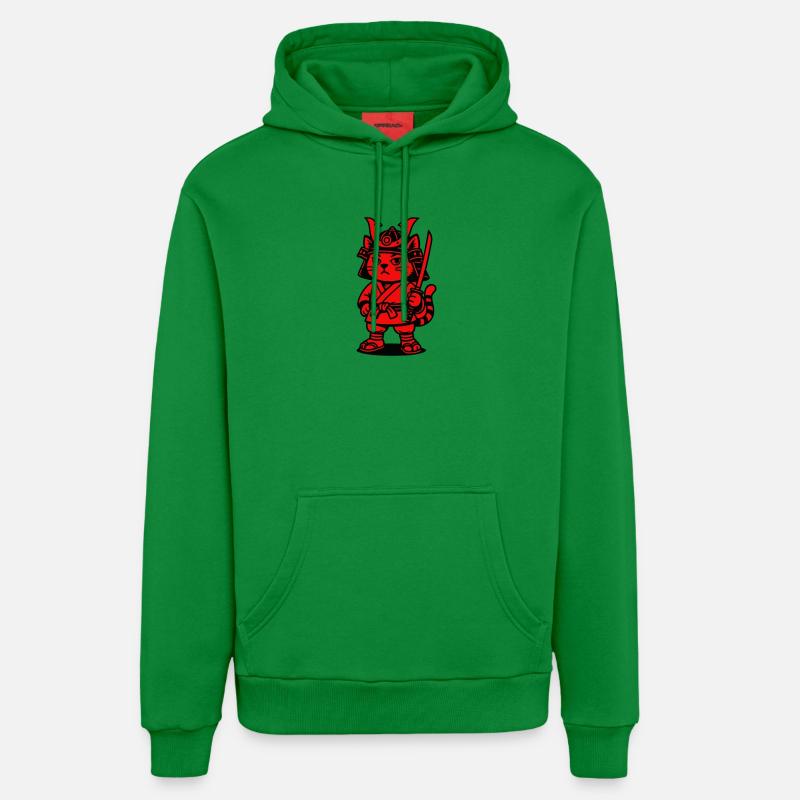 Chat samouraï - Sweat à capuche bio décontracté fabriqué en UE - City Green