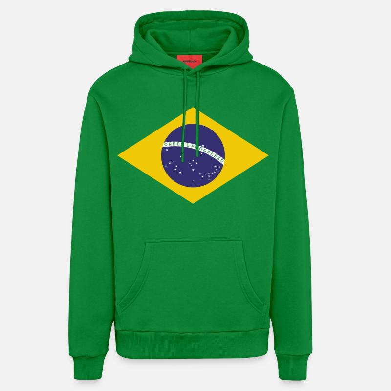 Drapeau de Brasilia - Sweat à capuche bio décontracté fabriqué en UE - City Green