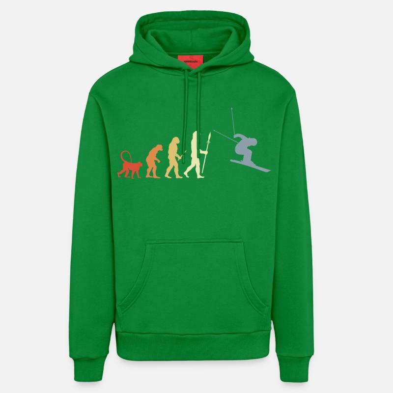 Développement d’un skieur - Sweat à capuche bio décontracté fabriqué en UE - City Green