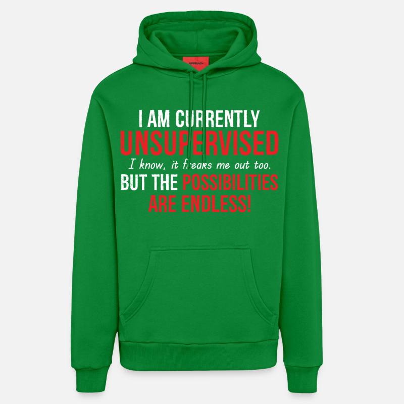 Je ne suis actuellement pas supervisé(e) - Sweat à capuche bio décontracté fabriqué en UE - City Green