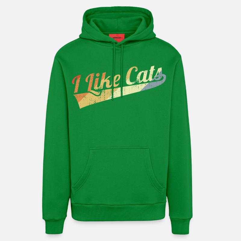J’aime les chats - Sweat à capuche bio décontracté fabriqué en UE - City Green