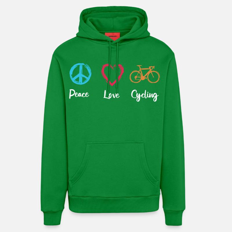 Paix Amour Cyclisme - Sweat à capuche bio décontracté fabriqué en UE - City Green