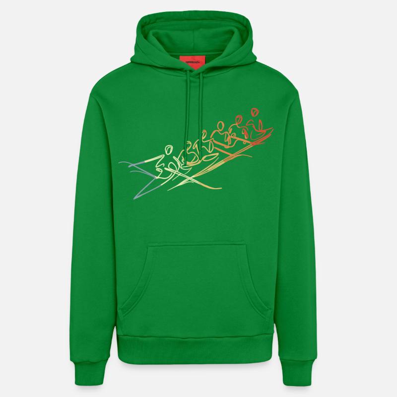 Dessin de l’équipe d’aviron - Sweat à capuche bio décontracté fabriqué en UE - City Green