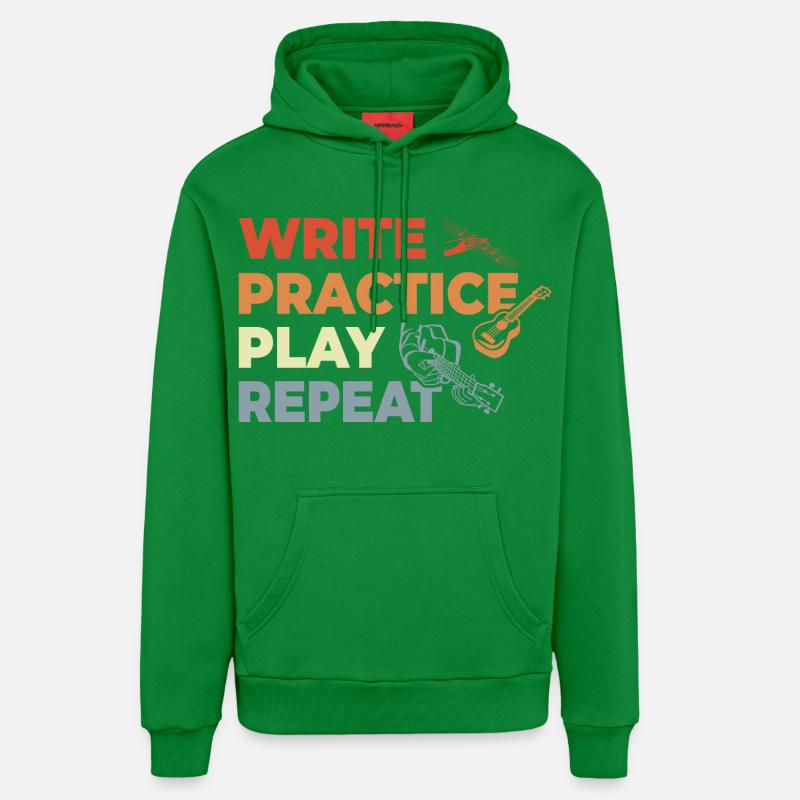 Ukulélé Citation Style Rétro - Sweat à capuche bio décontracté fabriqué en UE - City Green