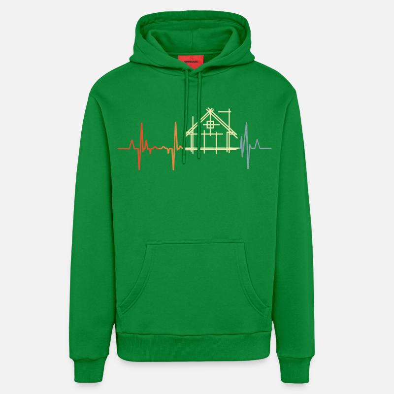 Architecte Cardiogram Look Rétro - Sweat à capuche bio décontracté fabriqué en UE - City Green