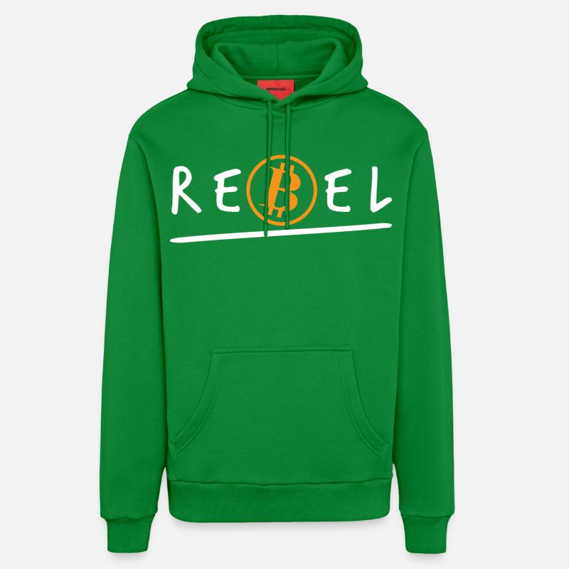 Bitcoin Rebel Crypto BTC - Sweat à capuche bio décontracté fabriqué en UE - City Green