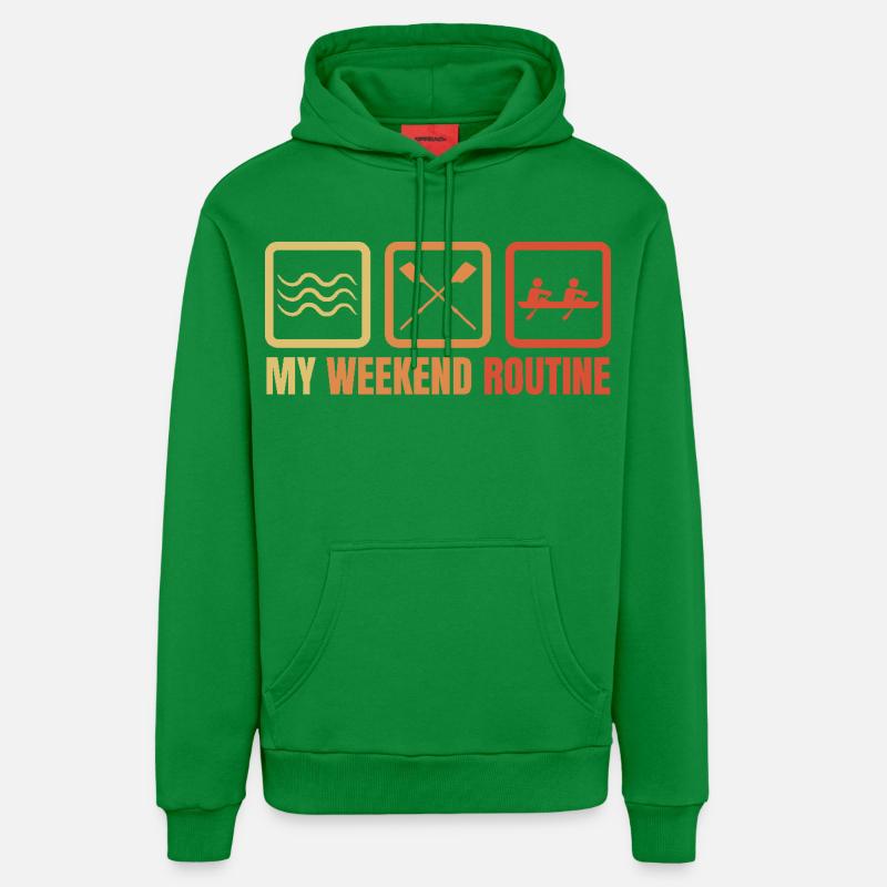 Routine du week-end de rameur - Sweat à capuche bio décontracté fabriqué en UE - City Green