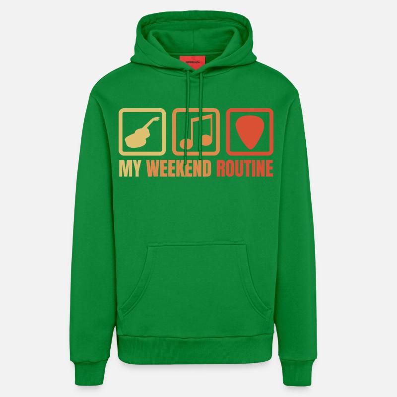 Routine du week-end guitariste - Sweat à capuche bio décontracté fabriqué en UE - City Green