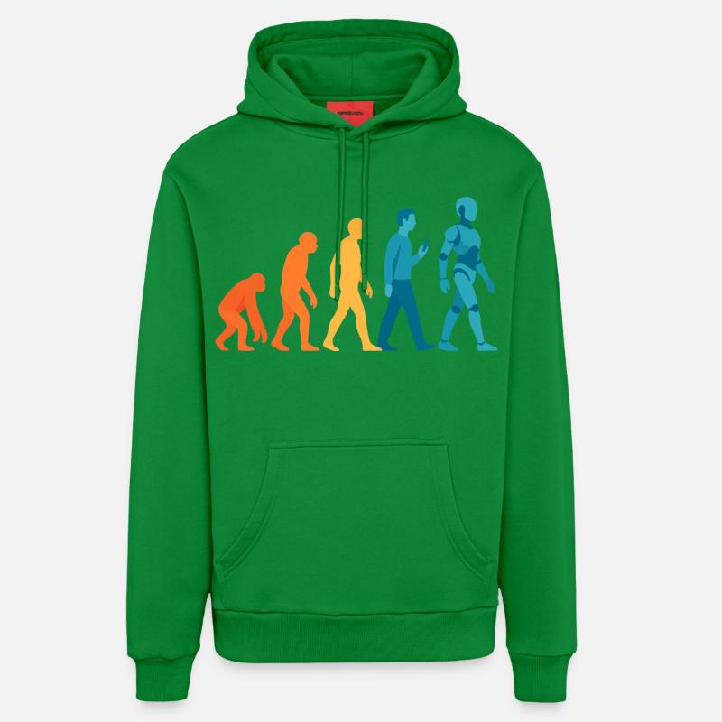 Évolution vers le contour du robot - Sweat à capuche bio décontracté fabriqué en UE - City Green