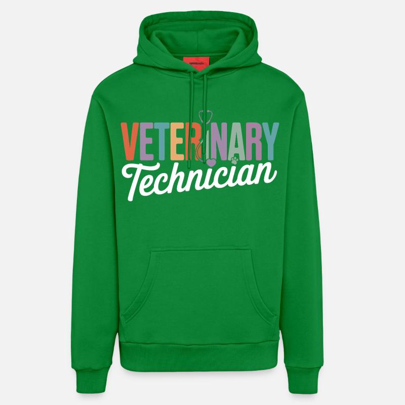 Logo Arc-en-ciel du technicien vétérinaire - Sweat à capuche bio décontracté fabriqué en UE - City Green