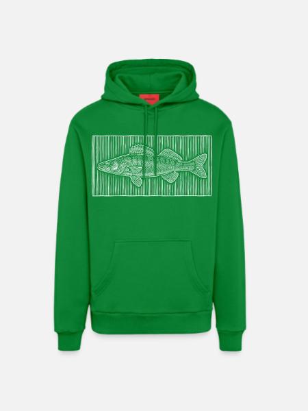 Line-Art – Edles Angler & Fischer Design - Organic Relaxed Hoodie Made in EU - City Green