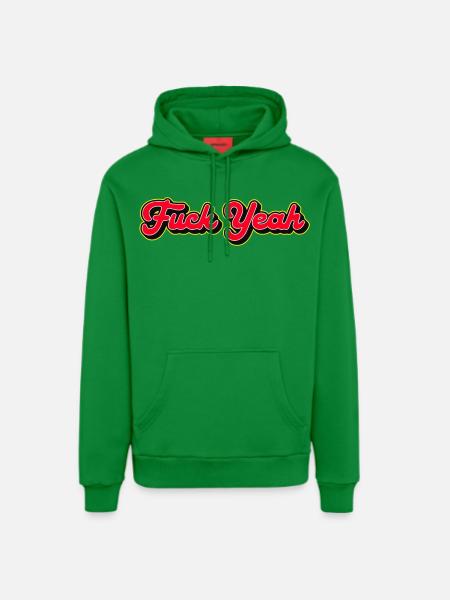 Fuck Yeah 3D Red Script - Sweat à capuche bio décontracté fabriqué en UE - City Green