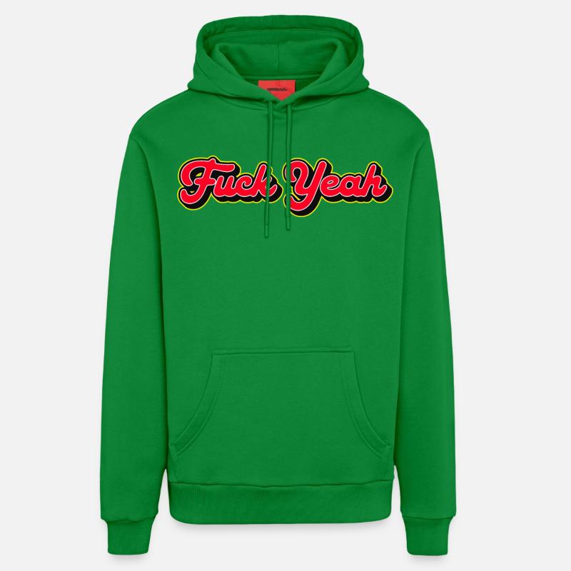 Verdammt ja, 3D Red Script - Organic Relaxed Hoodie Made in EU - City Green