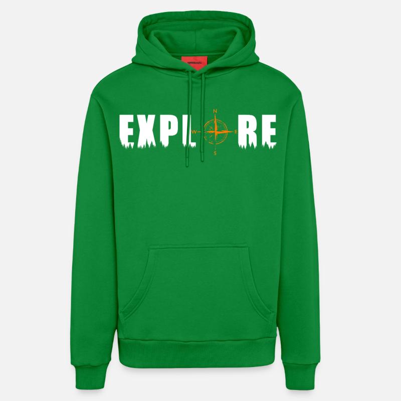 Explore Motiv mit einem Kompass - Organic Relaxed Hoodie Made in EU - City Green
