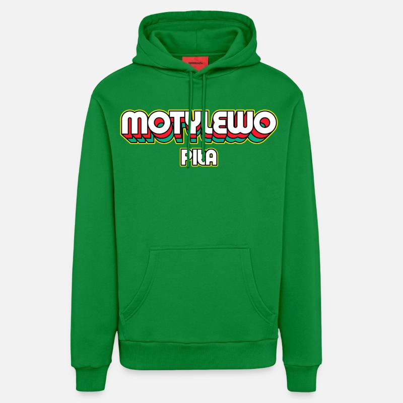 Papillon Piła. Nom du district rétro - Sweat à capuche bio décontracté fabriqué en UE - City Green