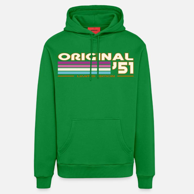 Original 51 Retro Stripes - Sweat à capuche bio décontracté fabriqué en UE - City Green