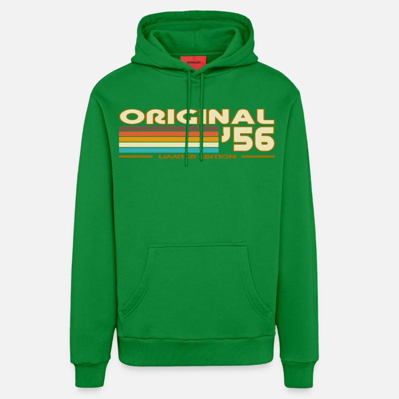 Original 56 Rayures rétro - Sweat à capuche bio décontracté fabriqué en UE - City Green