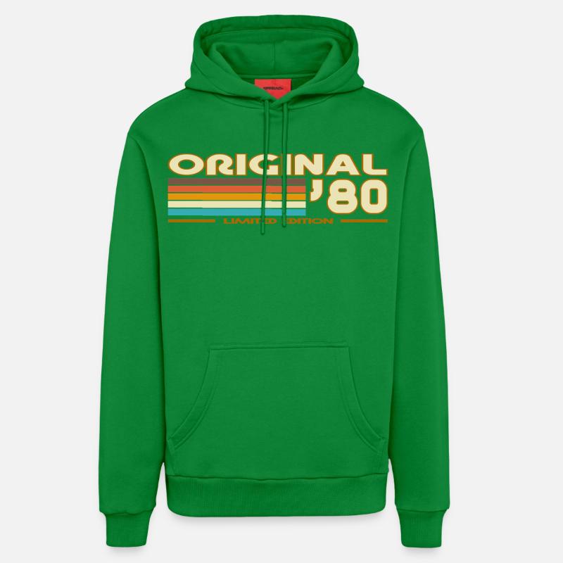 Original 80 Rayures Rétro - Sweat à capuche bio décontracté fabriqué en UE - City Green