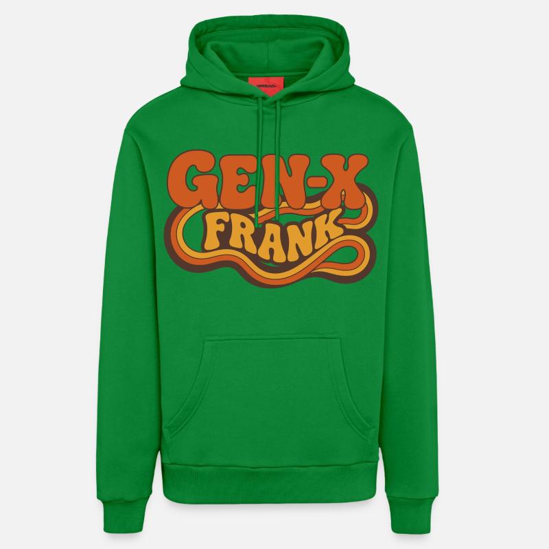 Logo rétro de Frank Gen-X - Sweat à capuche bio décontracté fabriqué en UE - City Green