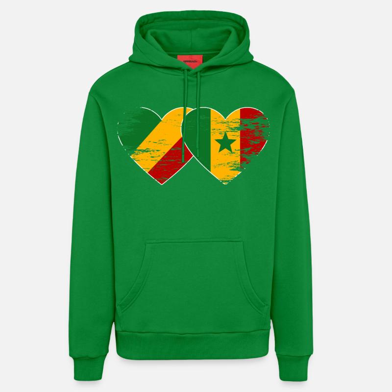 Drapeau Congo-Sénégal utilisé - Sweat à capuche bio décontracté fabriqué en UE - City Green