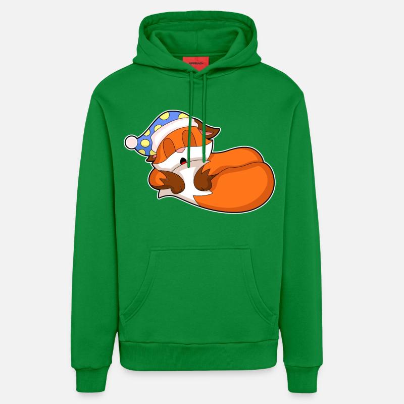 Bonnet de nuit Fox Sleeping - Sweat à capuche bio décontracté fabriqué en UE - City Green