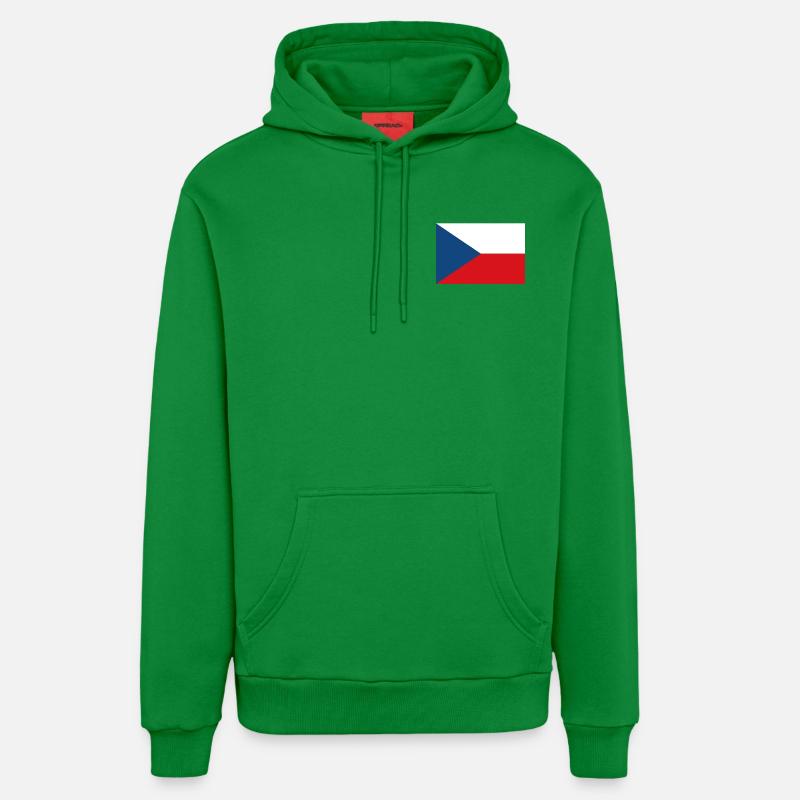 Drapeau de la République tchèque - Sweat à capuche bio décontracté fabriqué en UE - City Green