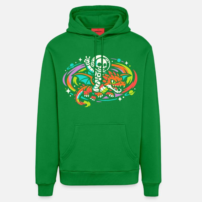 Dragon de l’Espace - Sweat à capuche bio décontracté fabriqué en UE - City Green