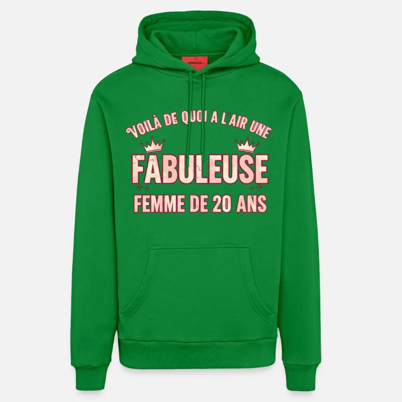 Fabuleuse 20 ans Reine du style - Sweat à capuche bio décontracté fabriqué en UE - City Green