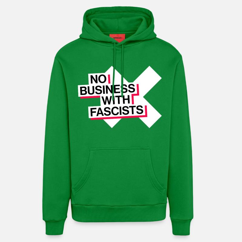 PAS D’AFFAIRES AVEC LES FASCISTES - Sweat à capuche bio décontracté fabriqué en UE - City Green