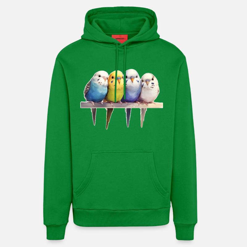 Groupe de perruches ondulées - Sweat à capuche bio décontracté fabriqué en UE - City Green