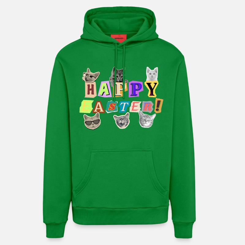 Joyeux chats de Pâques - Sweat à capuche bio décontracté fabriqué en UE - City Green