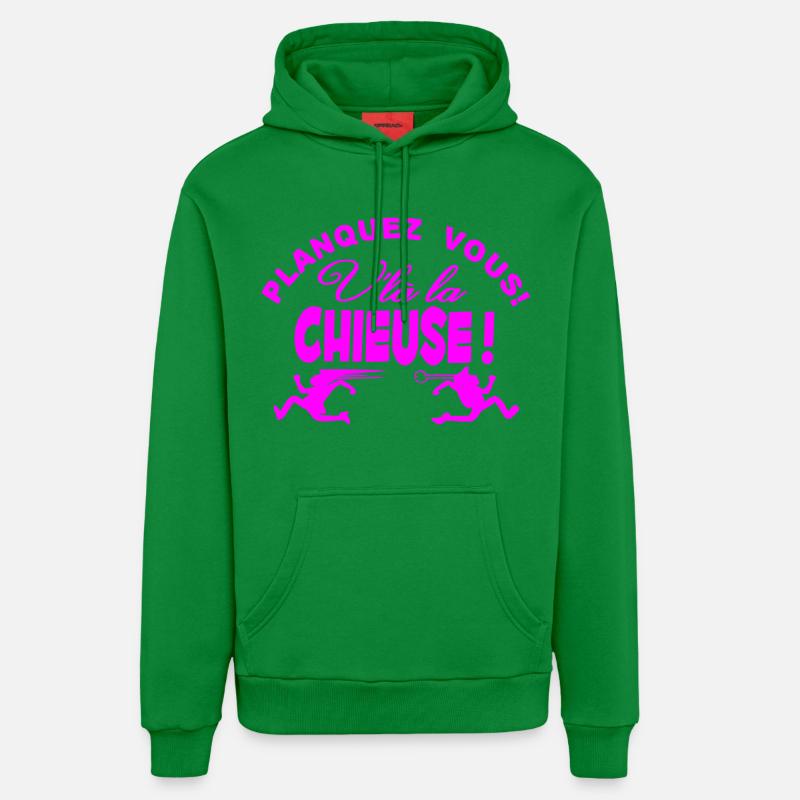 Planquez vous voilà la Chieuse - Sweat à capuche bio décontracté fabriqué en UE - City Green