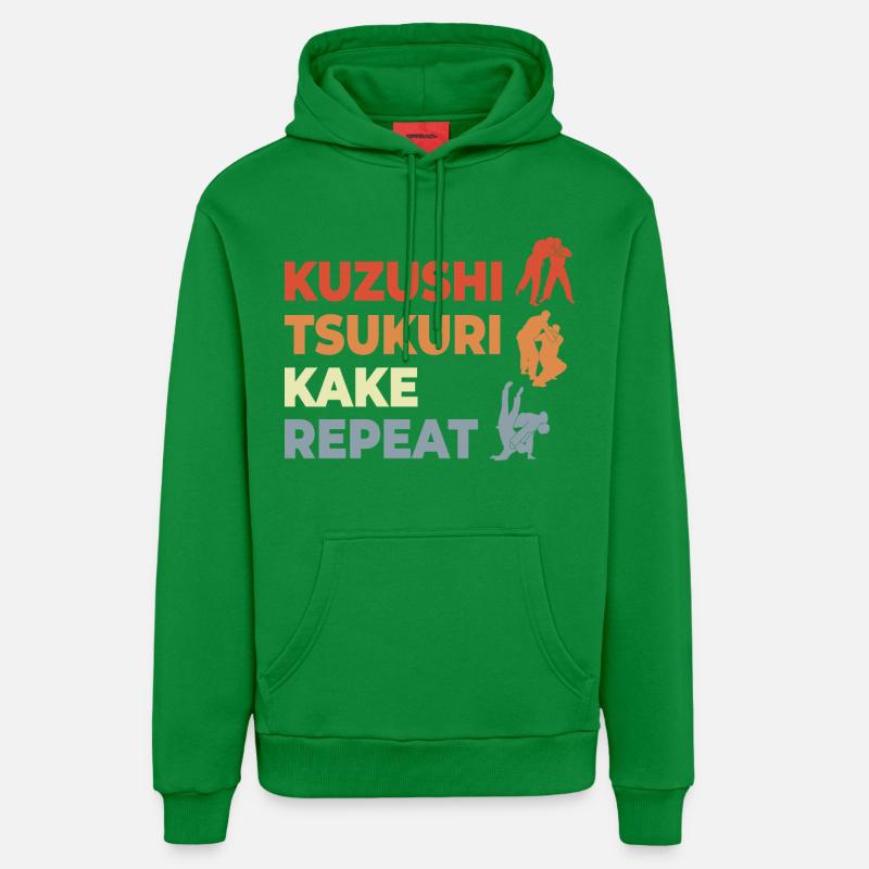 Judo Techniques - Sweat à capuche bio décontracté fabriqué en UE - City Green