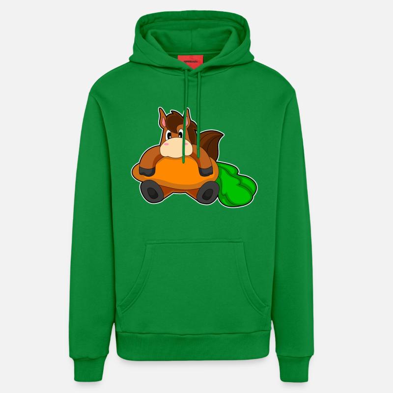 Cheval Carotte - Sweat à capuche bio décontracté fabriqué en UE - City Green