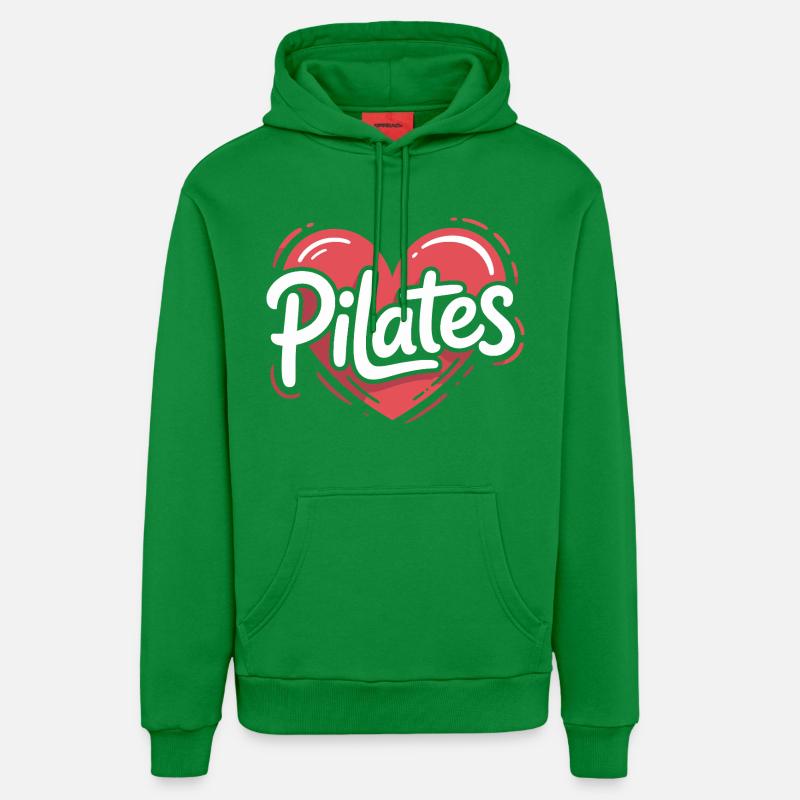 Conception de cœurs en Pilates - Sweat à capuche bio décontracté fabriqué en UE - City Green